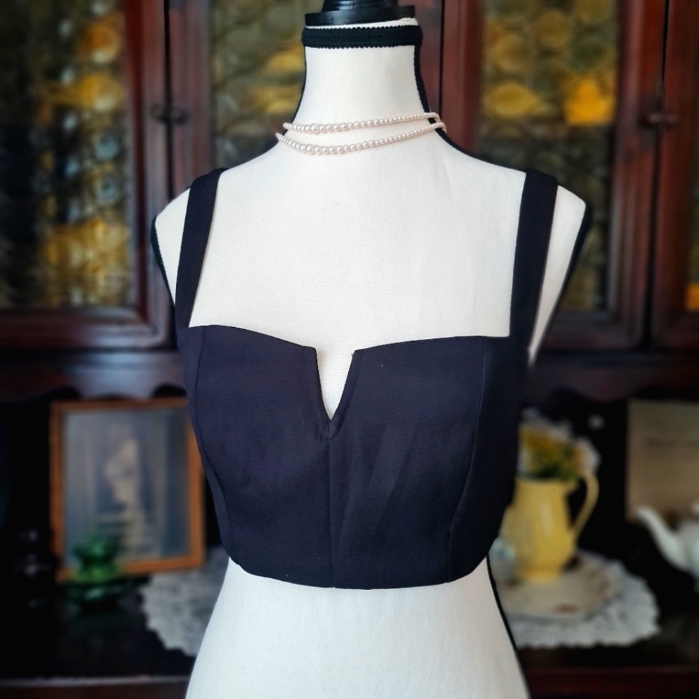 XS Black Cider Cropped Top with Zipper